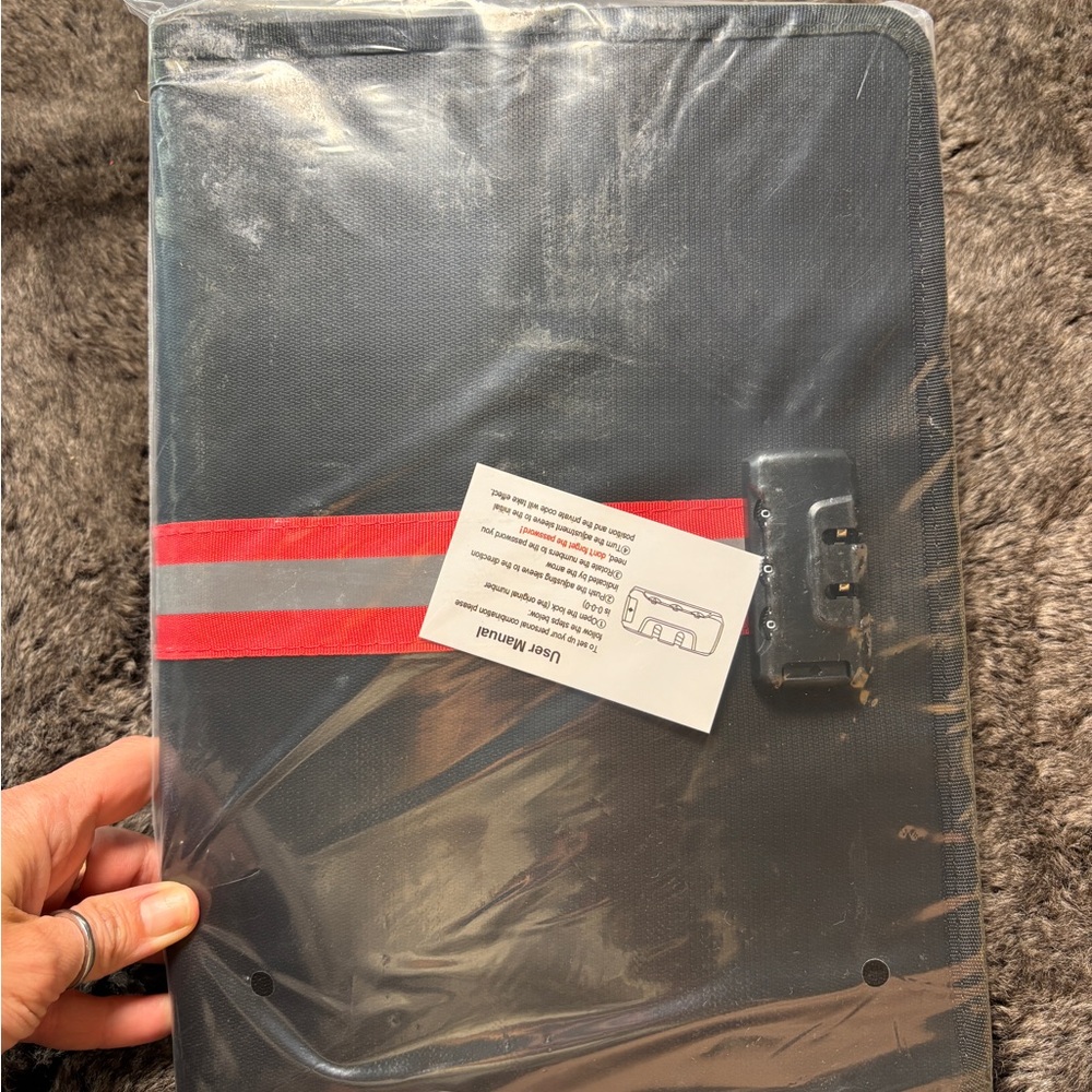 Black Zipfolio Document Organizer with Vertical Pocket waterproof fireproof